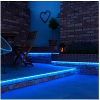 GLOBO LIGHTING LED Dekolicht, LED-Leuchtmittel fest verbaut, Farbig, LED Lichtschlauch transparent blau dekorativ mit Stecker IP44 L 600 cm