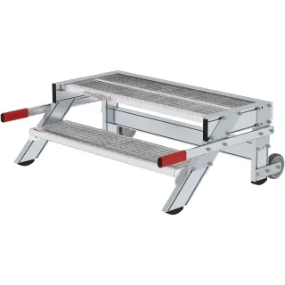 Munk Arbeitspodest fahrbar, Stufenbreite 1000 mm, Stahl-Gitterrost - 050438