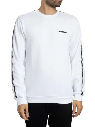 EA7 Sweatshirt Mit Logo-Band, Weiß