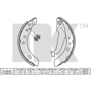 NK Bremsbackensatz hinten Ford Ranger Nissan Navara Np300