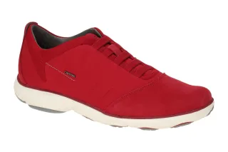 Geox U52D7B NEBULA Herren Slipper Rot/Wei? Textil Velourleder, atmungsaktiv &...