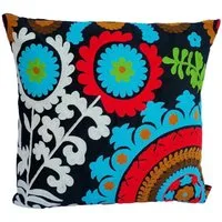 Casa Moro Dekokissen Orientalisches Samtkissen Etna 40x40 cm mit Füllung Kissen bestickt, Couchkissen Bohp Sofakissen Zierkissen MD006