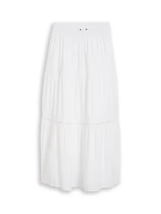 Denim Tom Tailor - Maxi-Rock mit Volants white - Gr. - XL