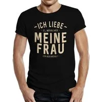 RAHMENLOS® T-Shirt für die Party, für besondere Anlässe - ich liebe meine Frau (Bier)