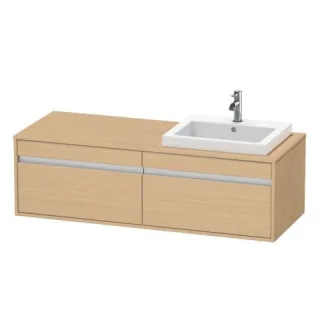 Duravit Ketho Konsolenwaschtischunterbau wandhängend Natur Eiche Matt 1400x550x426 mm - KT6797R3030 KT6797R3030