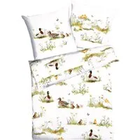 Kaeppel Bettwäsche Bettwäsche "Enten und Gänse", Mako-Satin, Mako-Satin Blumen/Motiv/Tiermotive