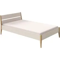 PAIDI Kinderbett STIENE in verschiedenen Größen und Farben (90/120/140x200cm - Beige, Grau, Eiche massiv), Jugendbett mit Massivholz, pflegeleicht, langlebig, Jugendliege