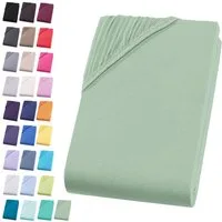 Visaggio Spannbettlaken Jersey aus 100% Baumwolle Boxspringbett / Wasserbett Spannbetttuch, Jersey, Gummizug: rundum, Spannbettlaken, für Matratzenhöhen bis 32 cm, Steghöhe 40 cm