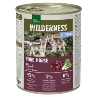 REAL NATURE WILDERNESS Nassfutter Hund, Junior, Pure Horse, Pferd 6x800 g