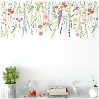 Agger Wandsticker 2er Set Wandtattoo Blumen,Boho Wandsticker, wilde Blumen, 30x60cm (1 St), Selbstklebend, wasserfest,für Mädchenzimmer, Schlafzimmer, Flur, Küche