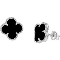 ROUGEMONT Paar Ohrstecker Kleeblatt Damen Ohrstecker Glücksbringer 925 Sterling Silber, Elegantes Clover Design Symbol für Glück, Liebe und positive Energie