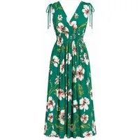 ITALY VIBES Sommerkleid - sommerliches Maxikleid mit Floralem Print und V-Ausschnitt für Damen