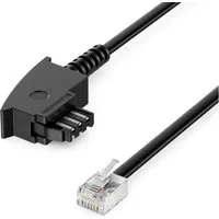 deleyCON deleyCON 15m Telefonkabel TAE-F auf RJ11 Stecker 6P4C Analoge LAN-Kabel