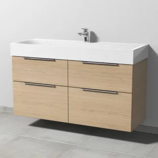 Sanipa 3way Waschtischunterbau zu Kaldewei Silenio Waschtisch mit 4 Auszügen, Eiche-Nordic UM45748