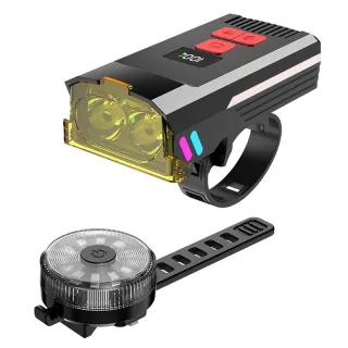BIKIGHT Bluetooth Pairing Bicycle Light Set 120dB Horn Bike Headlight with Anti-fog Cover Matching Colorful Bike Taillig