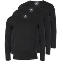 Young & Rich Langarmshirt Herren Uni Basic Longsleeve V-Ausschnitt Unterziehshirt 2001 3er Pack (3er-Pack, 3-tlg., 3er-Pack) V-Ausschnitt unifarben langarm slim fit