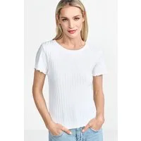 RICHROYAL Kurzarmshirt Mit gewelltem Saum an Rumpf und Ärmeln