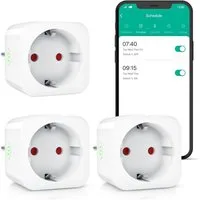 BEARWARE WLAN-Steckdose 2,4 Ghz WiFi Fernsteuerung per Smart life App, Sprachsteuerung, Spar-Set, 3-St., 3er Set, Countdown Timer, Ein und Ausschalttimer, Intervallmodus, Zeitschaltuhr