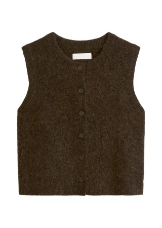 Marc OPolo DENIM - Ärmelloser Cardigan regular Black Espresso - Gr. - M