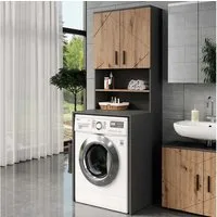 Vicco Waschmaschinenumbauschrank Irma, Anthrazit/Goldkraft Eiche, 68 x 88.5 cm 2 Teile (1-St)