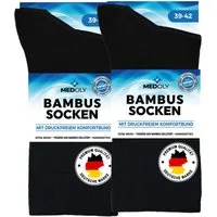 MEDOLY Basicsocken Bambussocken gegen Schweißfüße, ohne Bund, mit 72% Viskose (6 Paar) aus Bambus-Zellstoff, ohne störende Naht