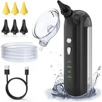MOPUEA Ohrenreiniger Wasserbetriebener Elektrisches Ohrreinigungsset mit 4 Druckmodi Sicher, Elektrisches Ohrenreinigungssystem mit umfassendem Zubehör für sichere Reinigung., Ohrensystem mit ergonomischer Ohrmuschel und 4 Druckmodi., IPX7 wasserdich