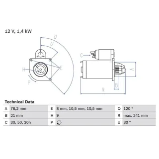 Bosch Anlasser 1,2 kW BMW 3er 5er 7er Z3 0986014900