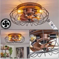 hofstein Deckenleuchte Deckenventilator mit Beleuchtung aus Metall/Kunststoff, Fernbedienung, ohne Leuchtmittel, Deckenleuchte 4-flammig Ø 50 cm, 4 x E27, ohne Leuchtmittel