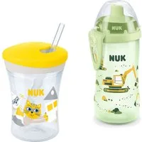 NUK Babyflasche NUK Baby Trinkflasche/Becher Action Cup + Flexi Cup Vorteil Set