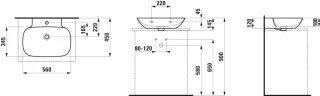LAUFEN Aufsatz-Waschtisch INO 450x560x145 H8163027161121