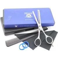 Haryali London Haarschere professionelles Effilierscheren-Set, Stylingscheren-Set mit Kamm, Etui, (Set, 1-tlg., Effilierscheren-Set mit gratis Kammabdeckung, superscharfe Klinge), langlebige, verstellbare Edelstahl-Pflegeschere 5,5 Zoll