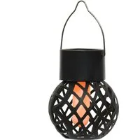 Lumineo LED Solarleuchte, Flacker Effekt, warmweiß, Solar Gartenleuchte LED Laterne Flammeneffekt 7cm Kunststoff Warmweiß