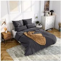 Wolkenfeld Bettwäsche Mikrofaser 4 tlg - Allergiker Bettwäsche einfarbig - unfassbar weich, Microfaser, 4 teilig, 135x200 cm, 155x200 & 155x220 I inkl. 2x Kissenbezüge 80x80 I Uni