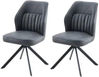 HELA 4-Fußstuhl "PRIZZI" (Set) 2 Stk.4-Fuß, 360 drehbar, Gestell oval, gepolstert, Lederoptik