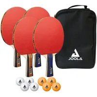 Joola Tischtennisschläger Family Advanced Set, Tischtennis Schläger Set Tischtennisset Table Tennis Bat Racket