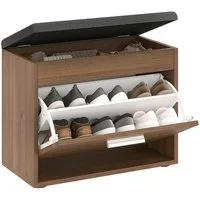 KOMTO Schuhregal Schuhbank mit Sitzfläche und Klappe