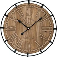 AMS Wanduhr W9616 (Quarz,Holz,Metall,Wohnzimmer,Esszimmer,Küche,Arbeitszimmer,Büro,Flur)