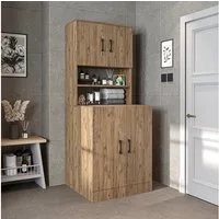 Roomart Waschmaschinenumbauschrank ATRIA Waschmaschinenschrank 70 cm, 180 cm hoch, Hauswirtschaftsraum (Waschmaschinenschrank Trocknerschrank Waschturm) Geräteöffnung 88x65 cm, Mittelfach, 2-modul Aufbau