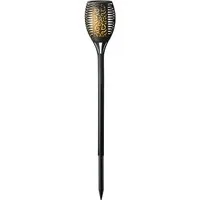 Lumineo LED Solarleuchte, Flacker Effekt, warmweiß, LED Solar Beleuchtung Fackel Flammeneffekt 61cm Kunststoff Warmweiß