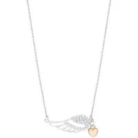 Amor Kette mit Anhänger Flügel mit Herz, mit Zirkonia (synth)