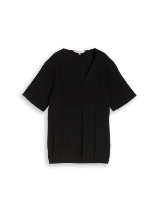 Tom Tailor - Bluse aus Viskose deep black - Gr. - 38