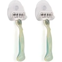 kwmobile Rasier-Set 2x Saugnapf Halterung für Rasierer, 2-tlg., für Glas und Fliesen - Nassrasierer Saugnapf Halter Set - Wand Haken