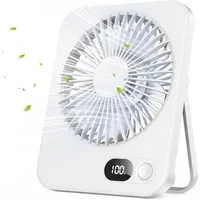 Bomiclss Mini USB-Ventilator Tischventilator Leise, Tisch Ventilator Tragbar, Tischventilatoren mit LED-Anzeige, 180° Klappbarer USB Ventilator