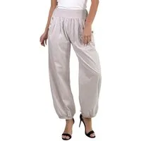 Mississhop Haremshose Damen Baumwolle Aladinhose Unifarbe Hose Sommerhose M.297