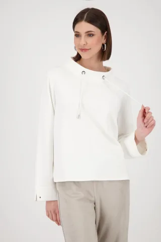 monari - Sweatshirt mit Stehkragen off-white - Gr. - 40