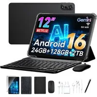 Nexall TABWEE Nexall N90 12" Android 16 2K Display 4G LTE mit Tastatur Stift Tablet (12", 128 GB, Android 16, 4G LTE, Android 16, 4G LTE, 2K Display, mit Zubehör/Kabel-Headset, 9000 mAh)