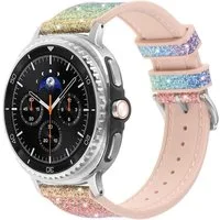 Wigento Smartwatch-Armband Für Samsung Galaxy Watch 8 / 8 Classic Glitzer Silikon Armband Bunt, Verstellbar, angenehmer Tragekomfort