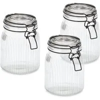Zeller Present Vorratsglas mit Bügelverschluss, 3-tlg., Glas, Metall, (Set, 3-tlg), luftdicht, schützt vor Feuchtigkeit