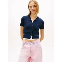Tommy Jeans Strickjacke TJW ESSENTIAL SS RIB CARDIGAN mit gerippter Struktur, Slim Fit