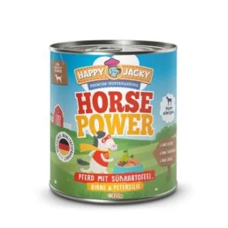 HAPPY JACKY Nassfutter Hypoallergen Pferd mit Süßkartoffel 6x820 g